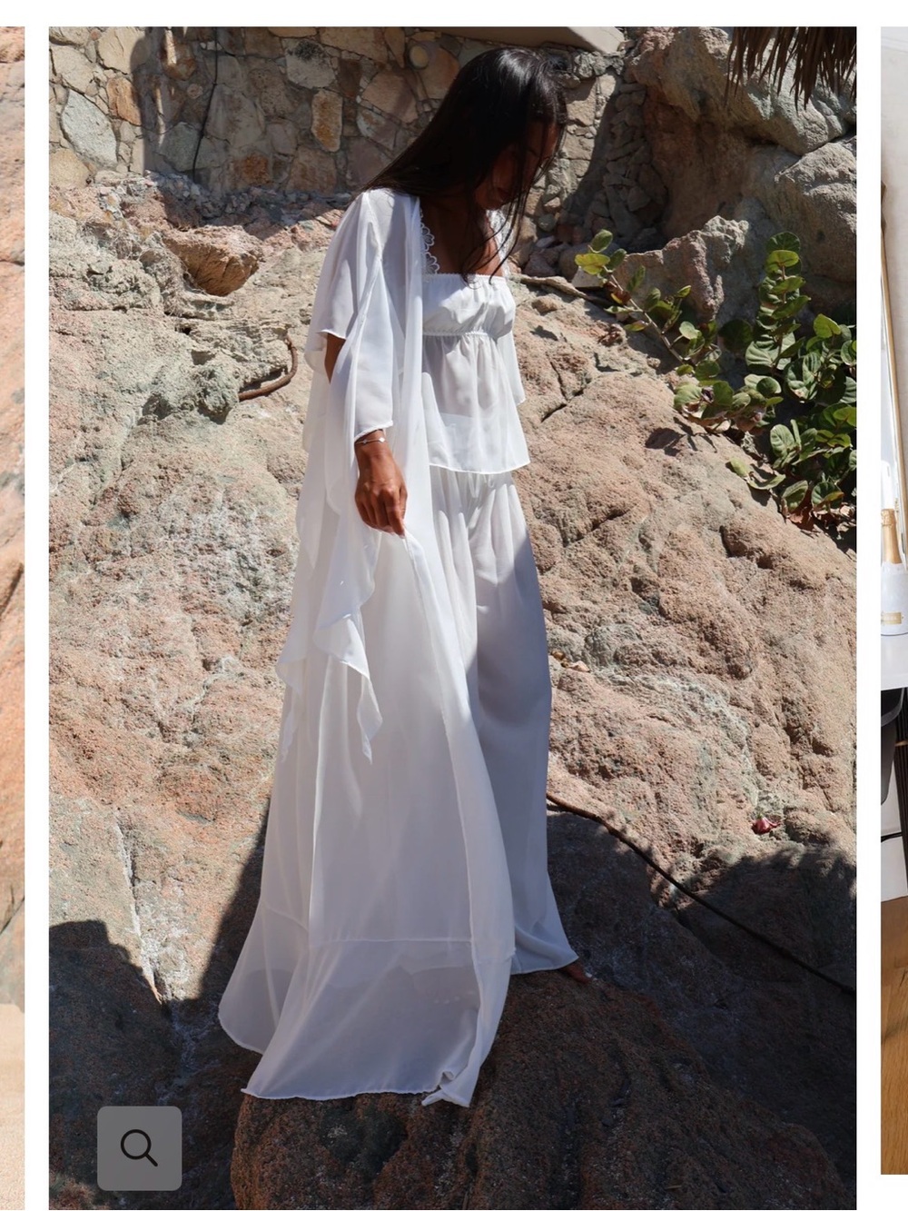 Waverles Chiffon Flowy Ruffle Robe M - Picture 2 of 5